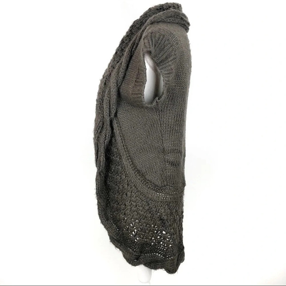 Wow Couture Brown Open Circle Chunky Knit Cardigan - Picture 3 of 8